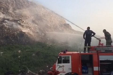 На полтавской свалке произошел пожар 