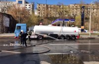 В центре Харькова разлилась цистерна бензина