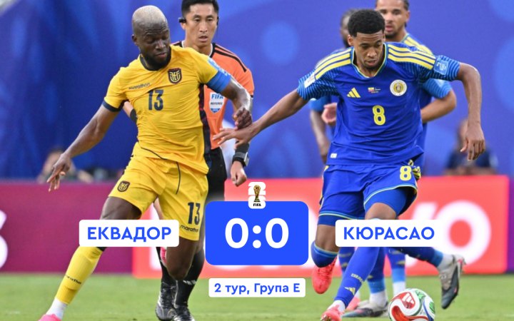 Збірна Кюрасао утримала нічию з Еквадором на Чемпіонаті світу з футболу 