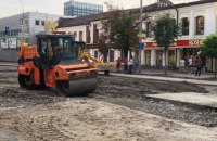 Проезжая часть улицы Антоновича в Киеве восстановлена после потопа