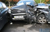 В Киеве случилось ДТП с участием шести автомобилей