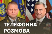 Залужний провів телефонну розмову з головою Об’єднаного комітету начальників штабів США генералом Міллі