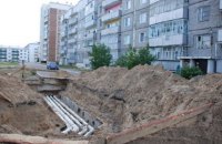 В Киеве из-за прорыва теплосети образовался гейзер высотой в несколько этажей 