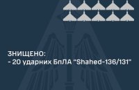 Уночі захисники збили 20 із 20 "шахедів" в семи областях України 