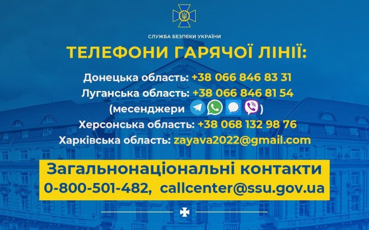 СБУ закликає мешканців деокупованих територій зберігати докази воєнних злочинів РФ і передавати їх правоохоронцям