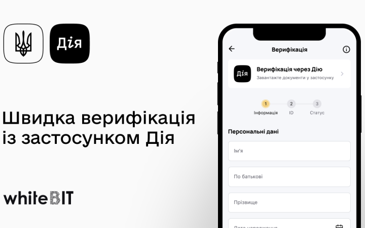 Криптобіржа WhiteBIT оголосила про інтеграцію з Дією 