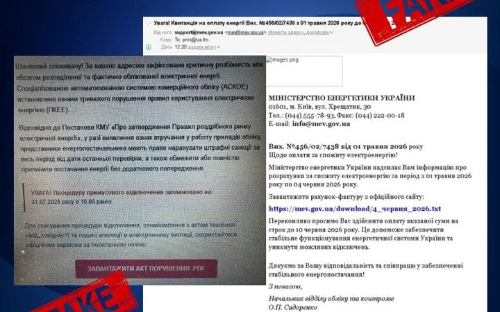 Шахраї розсилають фейкові повідомлення про борги за світло та відключення
