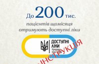 Близько 200 тис. пацієнтів щомісяця отримують доступні ліки