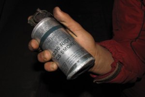 В Киеве обрызгали слезоточивым газом митингующих против захвата автостоянки