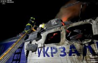 На Волині внаслідок російського удару загорівся тепловоз