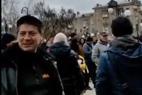 В оккупированном Бердянске жители вышли на митинг за Украину