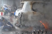 В Одессе сгорела станция техобслуживания