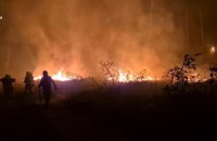 На Донеччині рятувальники понад 10 годин гасили пожежу лісу, спричинену обстрілом