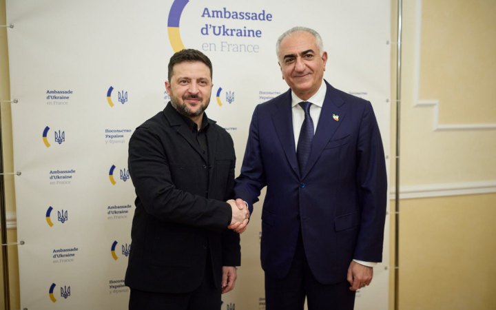 Президент Зеленський у Парижі зустрівся зі спадкоємним принцом Ірану 