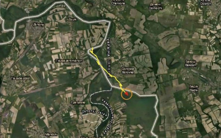 Генштаб оприлюднив треки руху дрону, який залетів в Україну з Угорщини