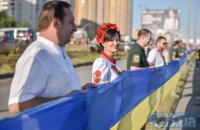 У Києві розгорнули найдовший Державний прапор