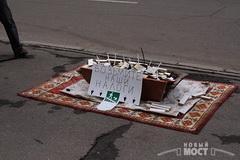 В Днепропетровске под стены Налоговой принесли корыто с навозом