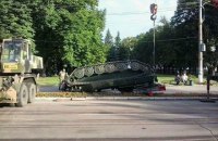 В Конотопе перевернулся зенитно-ракетный комплекс