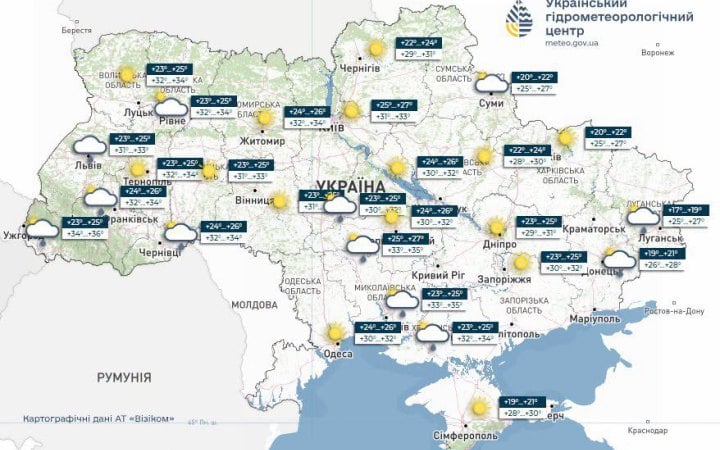 У вівторок в Україні очікується спека до +38°, подекуди грози