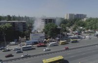 В Киеве горел неработающий кинотеатр "Экран" у станции метро "Житомирская" (обновлено)