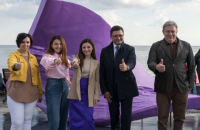 Арт-скульптура "Звуки города" появилась в Мариуполе: там она в форме волны