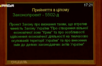 Нардепы отменили свободную экономическую зону "Крым"