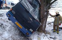 В Херсонской области рейсовый автобус с пассажирами слетел в кювет