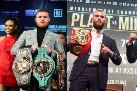 На дуэли взглядов претендентов на звание абсолютного чемпиона мира между боксерами произошла драка