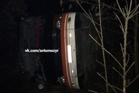 В Киевской области перевернулся автобус из Беларуси