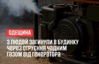 На Одещині троє людей загинули через неправильне використання генератора