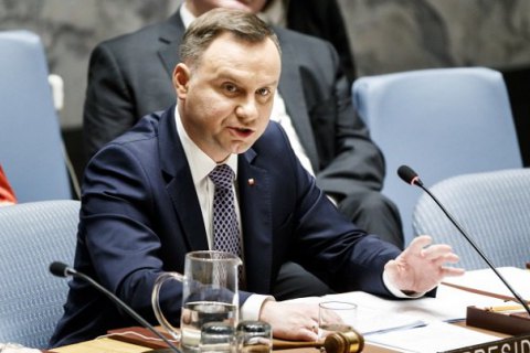Дуда выступил за миротворцев ООН на всей территории конфликта на Донбассе, включая границу с РФ