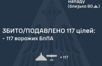 Внаслідок нічної атаки є влучання ракети і 8 дронів