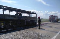 Автобус "Сарны-Киев" сгорел дотла в Житомирской области 
