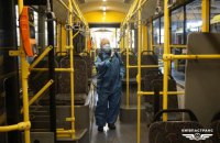 "Киевпастранс" показал, как дезинфицируют общественный транспорт 