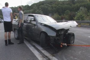 Вратарь "Динамо" перевернулся на трассе