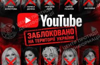 ЦПД: YouTube заблокував в Україні 31 канал російських артистів-путіністів і пропагандистів