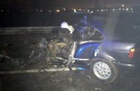 В Харькове BMW столкнулся с маршруткой, выехав на встречную полосу