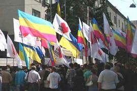 Во Львове Батькивщина гнала клонов через окна
