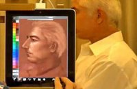 Японец пишет полноценные портреты одним пальцем на iPod и iPad