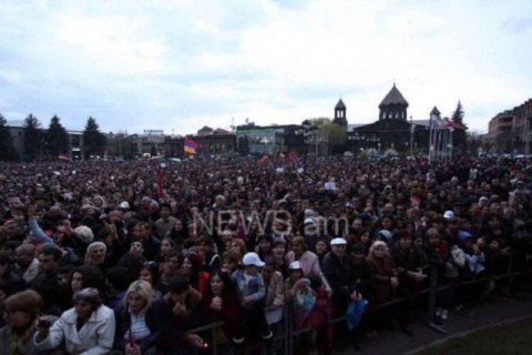 Митинг против Республиканской партии Армении начался в Гюмри