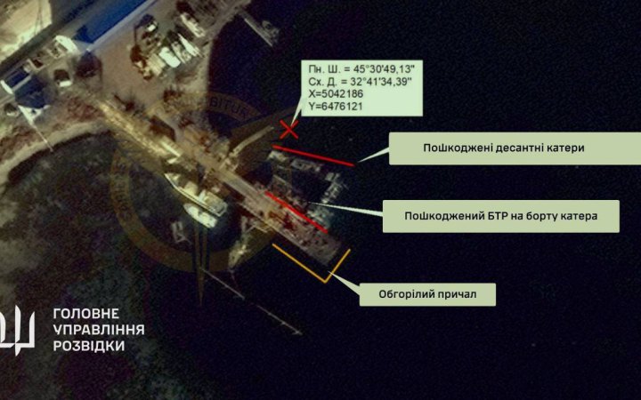 Уражені в Криму десантні катери росіян пішли на дно, - ГУ розвідки