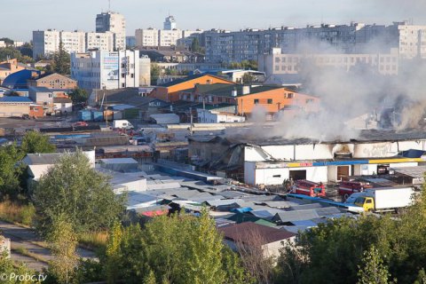 В Белой Церкви горел рынок