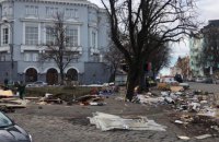 На Андреевском спуске в Киеве снесли сувенирные лотки
