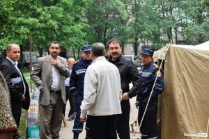 Жители разрушенного дома в Луцке устроили акцию протеста
