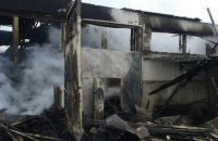 Возле Харькова сгорел склад пиломатериалов