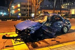 Ferrari на полной скорости протаранило такси