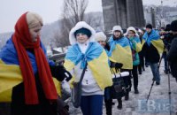 Активисты объединили берега Днепра в День Соборности (исправлено) (ДОБАВЛЕНО ВИДЕО)