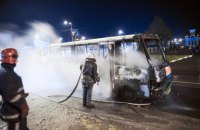 ​В Харькове сгорела маршрутка