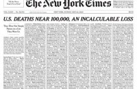 New York Times отвела первую полосу пофамильному списку жертв коронавируса в США