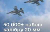 Данія терміново передала Україні понад 50 тисяч боєприпасів для винищувачів F-16